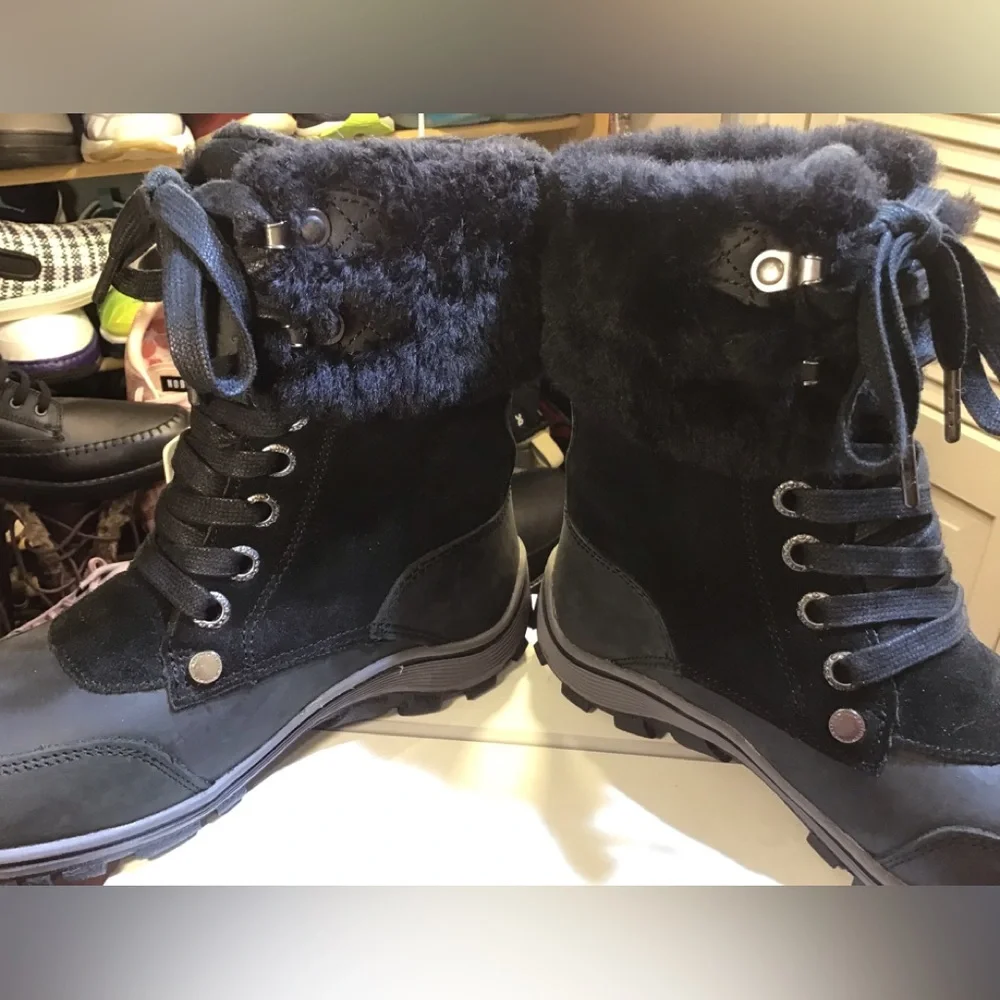 Pajar Alice Lugsole Leather Faux Fur Lined Winter Snow Rain Boots. - Picture 8 of 14